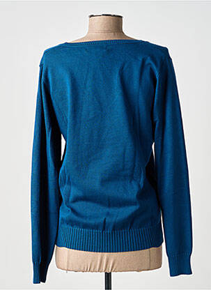 Pull col v manches longues bleu MD'M femme
