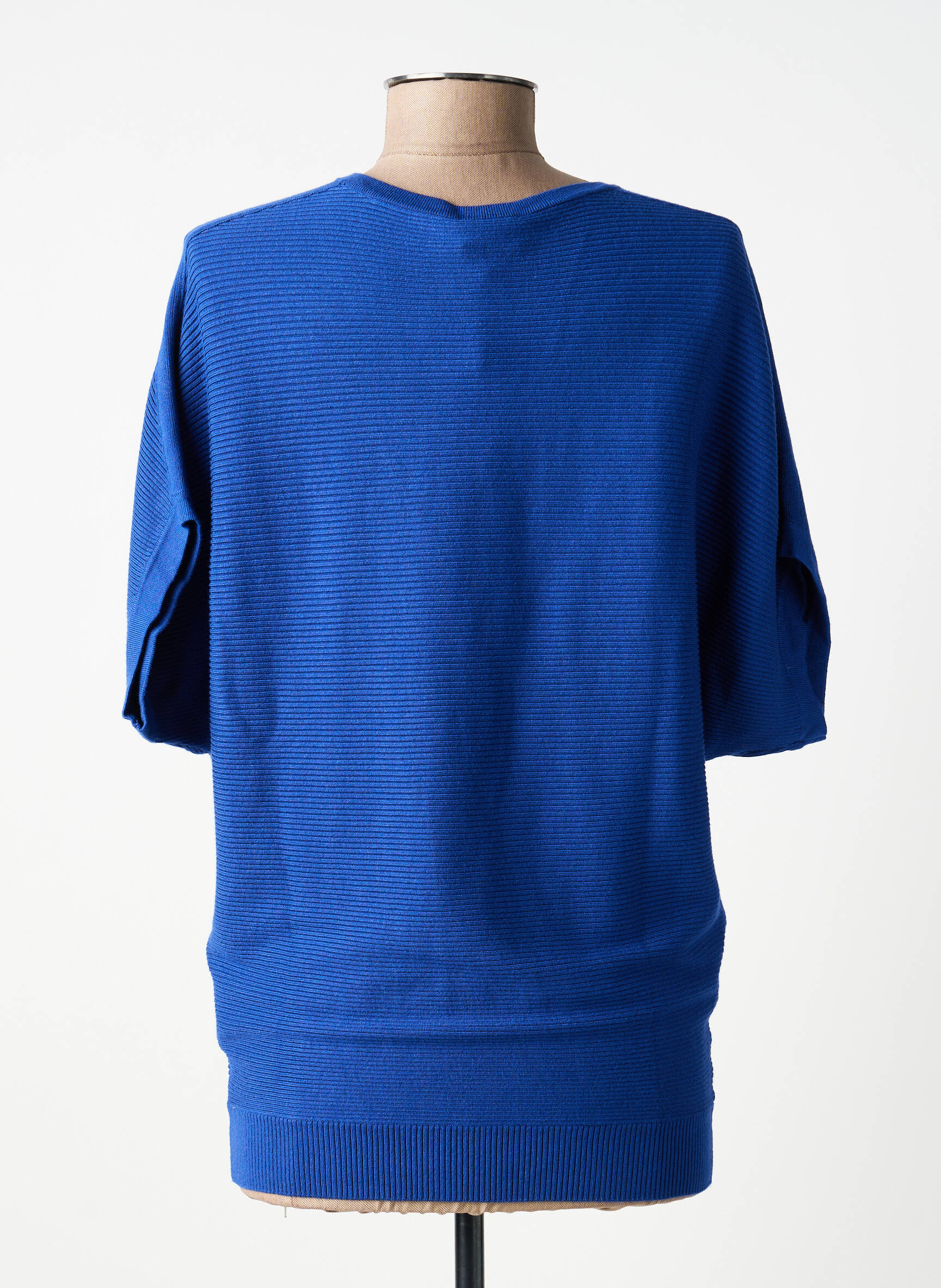 Pull col v manches courtes bleu ZILCH femme