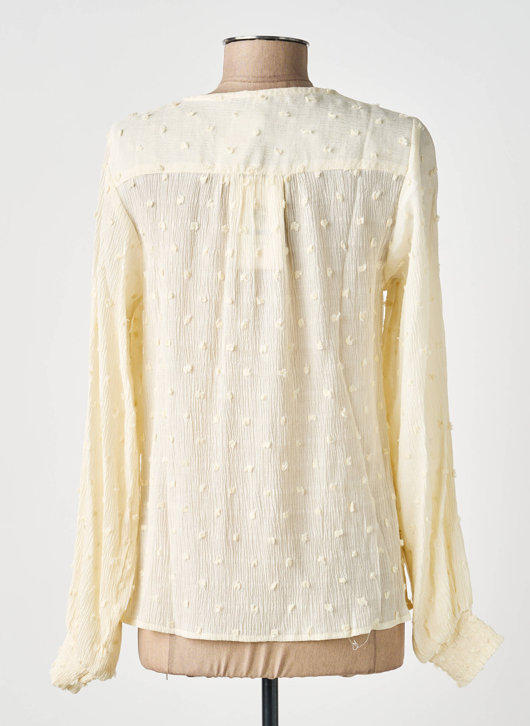 Blouse manches longues manches longues beige GARCIA femme