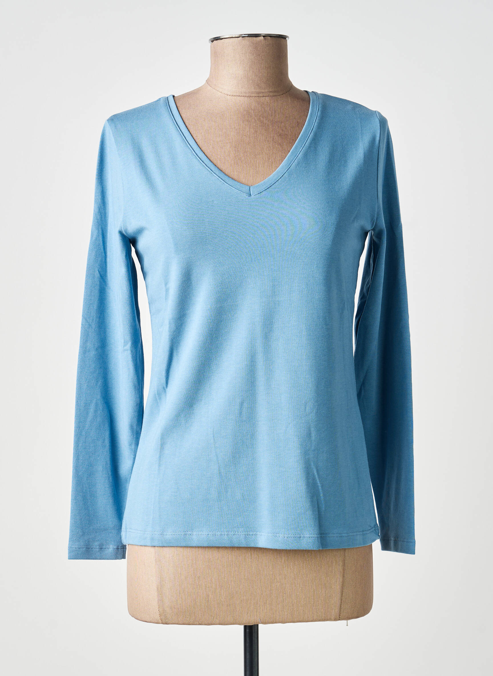 T-shirt manches longues manches longues bleu GUITARE femme