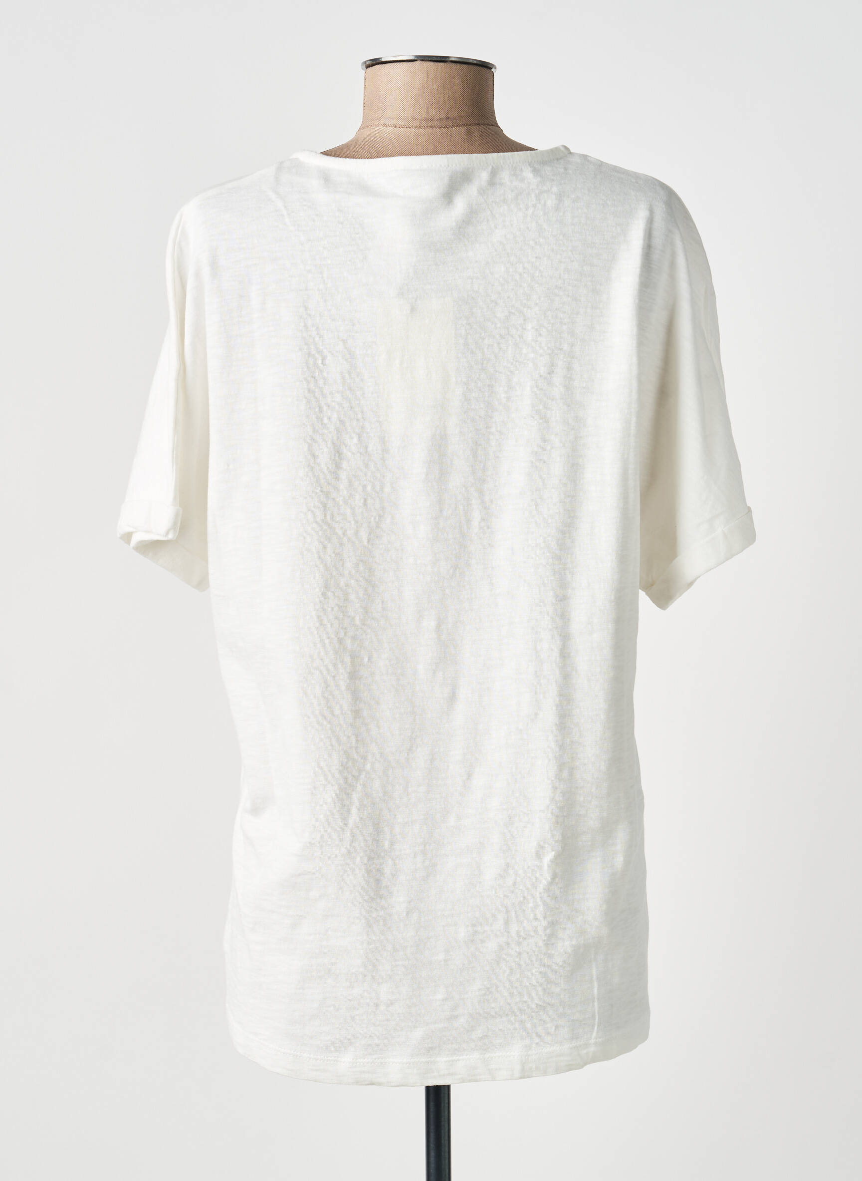 T-shirt sérigraphie manches courtes blanc CISO femme