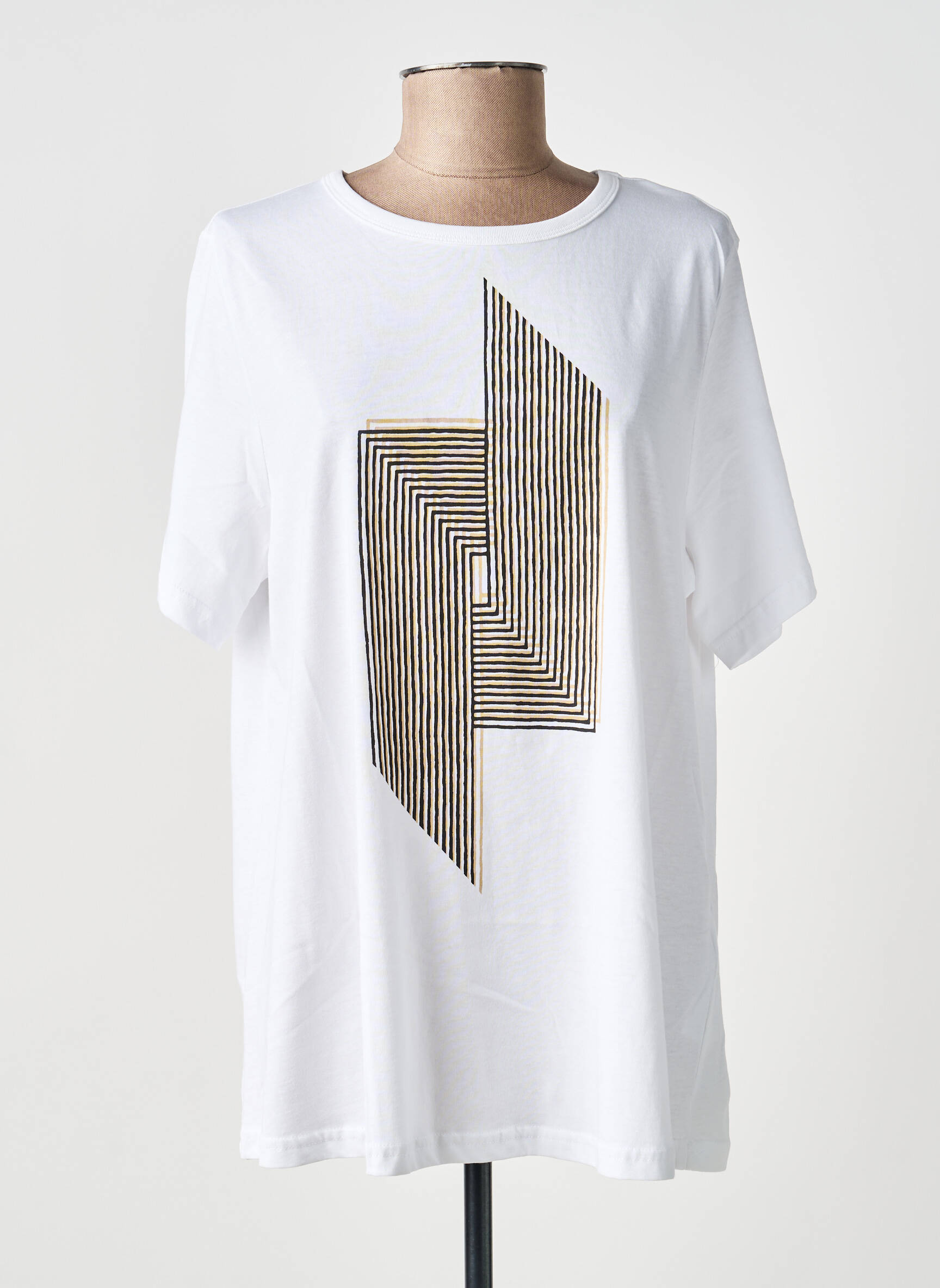 T-shirt coupe droite manches courtes blanc CISO femme