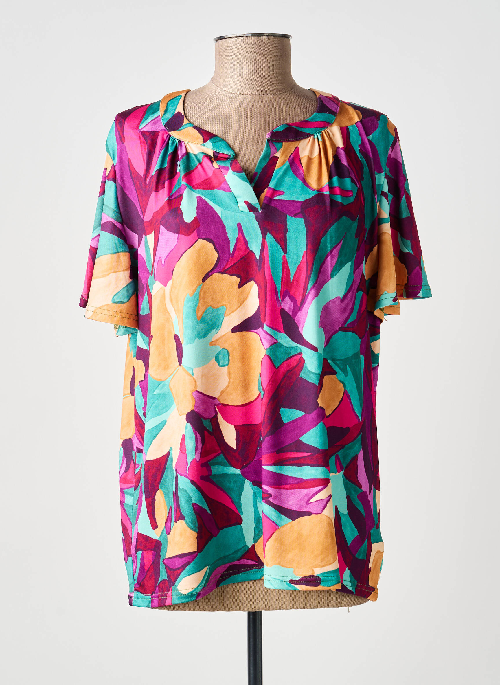 Top stretch manches courtes violet JULIE GUERLANDE femme