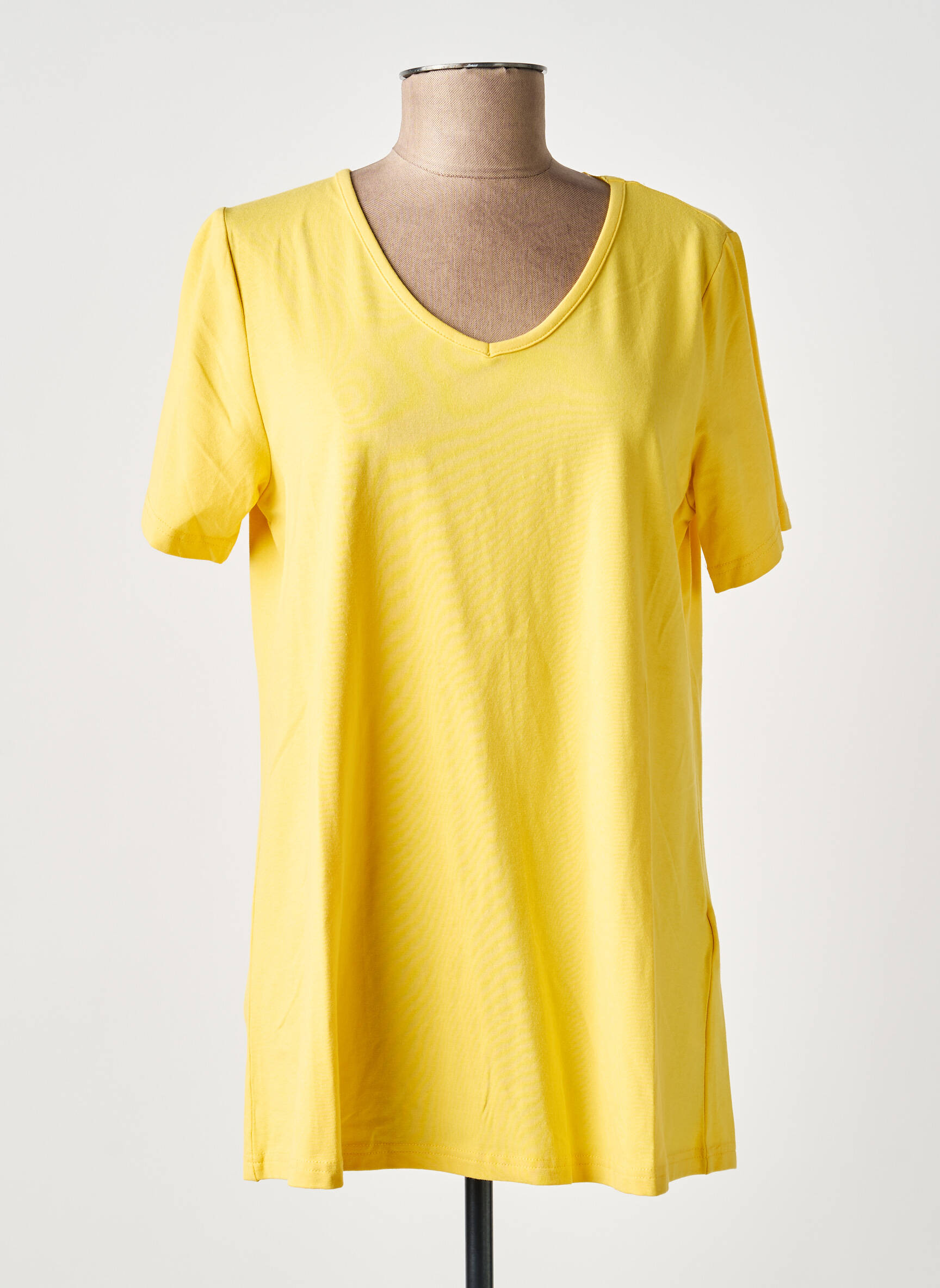 T-shirt coupe droite manches courtes jaune CISO femme