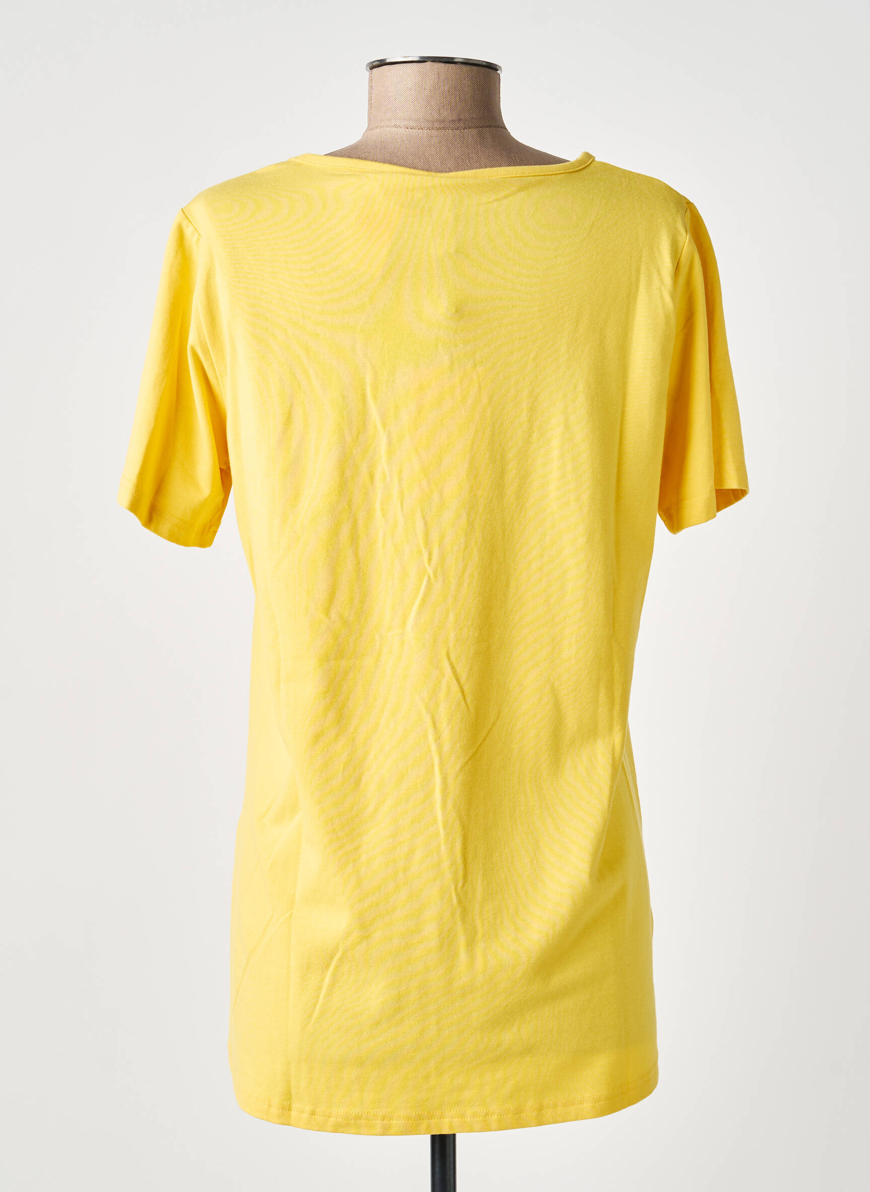 T-shirt coupe droite manches courtes jaune CISO femme
