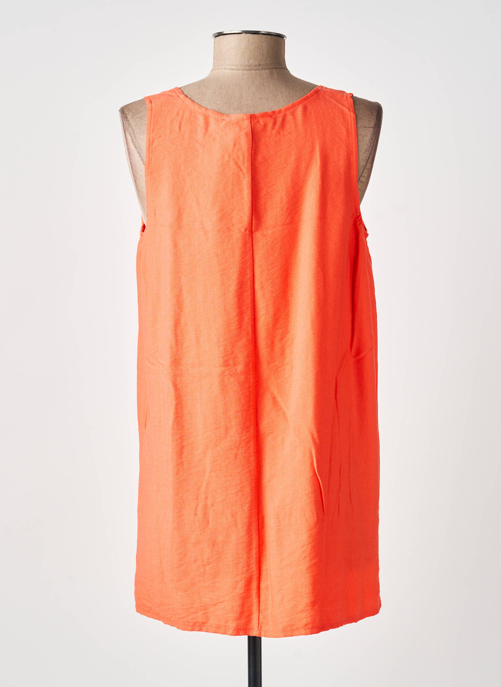 Top coupe fluide sans manche orange FRANCK ANNA femme