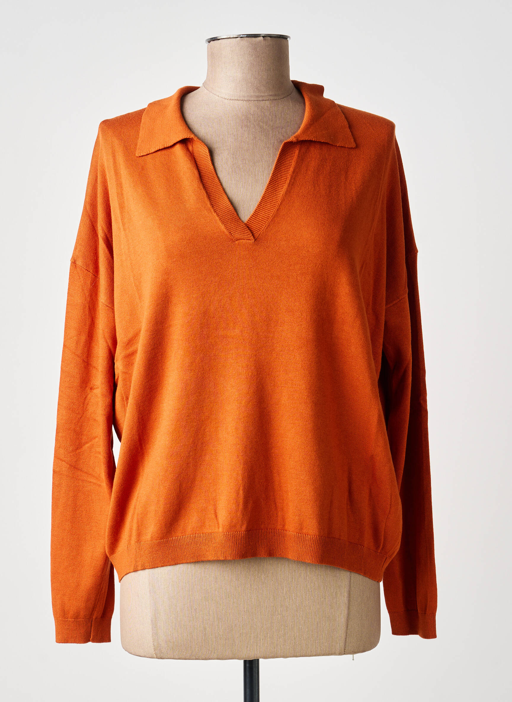 Pull stretch manches longues orange ZILCH femme