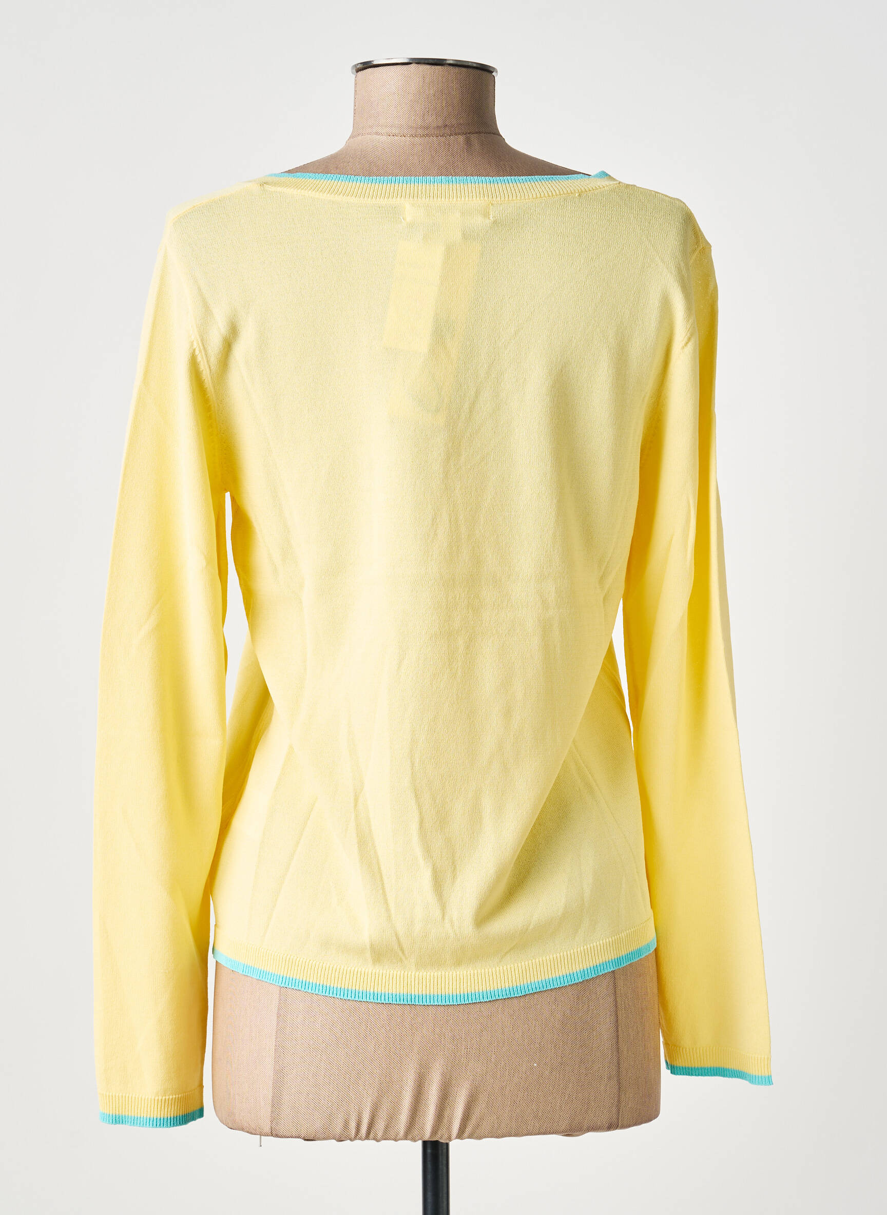 Pull coupe cintrée manches longues jaune MD'M femme