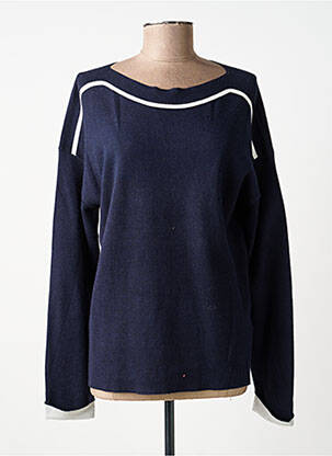 Pull col bateau manches longues bleu BARBARA LEBEK femme