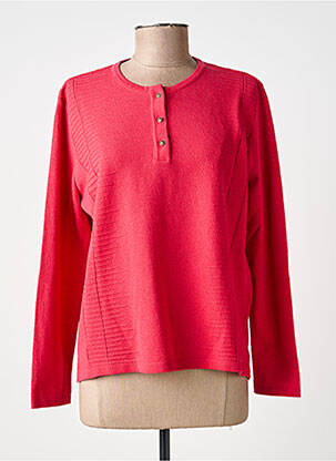 Pull coupe cintrée manches longues rouge I.ODENA femme