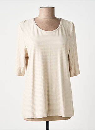 T-shirt stretch manches courtes beige BARBARA LEBEK femme