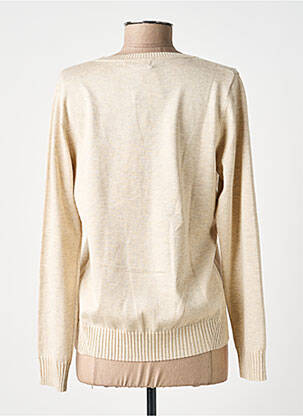 Pull tissage chiné manches longues beige MD'M femme
