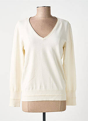 Pull col v manches longues beige JENSEN femme