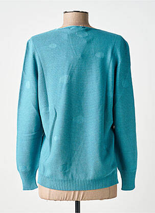 Pull col v manches longues bleu I.ODENA femme