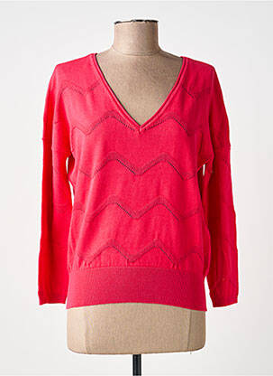 Pull col v manches 3/4 rose GARCIA femme