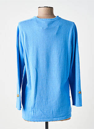 Pull coupe cintrée manches 3/4 bleu MARBLE femme