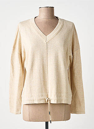 Pull tissage chiné manches longues beige MARBLE femme