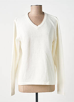 Pull coupe cintrée manches longues beige SIGNATURE femme