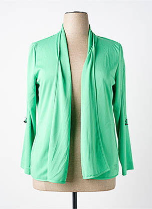 Gilet manches longues col châle vert BARBARA LEBEK femme