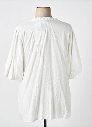 Blouse tissage popeline manches courtes blanc CISO femme