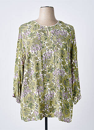 Blouse imprimé fleurs manches longues vert CISO femme