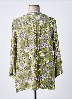 Blouse imprimé fleurs manches longues vert CISO femme