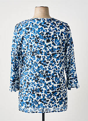 Blouse tissage popeline manches longues bleu BARBARA LEBEK femme
