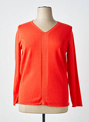 Pull coupe cintrée manches longues orange BARBARA LEBEK femme