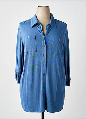 Chemisier coupe cintrée manches 3/4 bleu BARBARA LEBEK femme