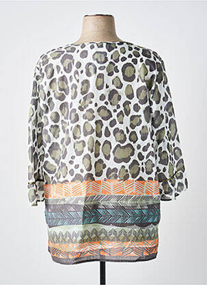 Blouse tissage popeline manches 3/4 vert BARBARA LEBEK femme