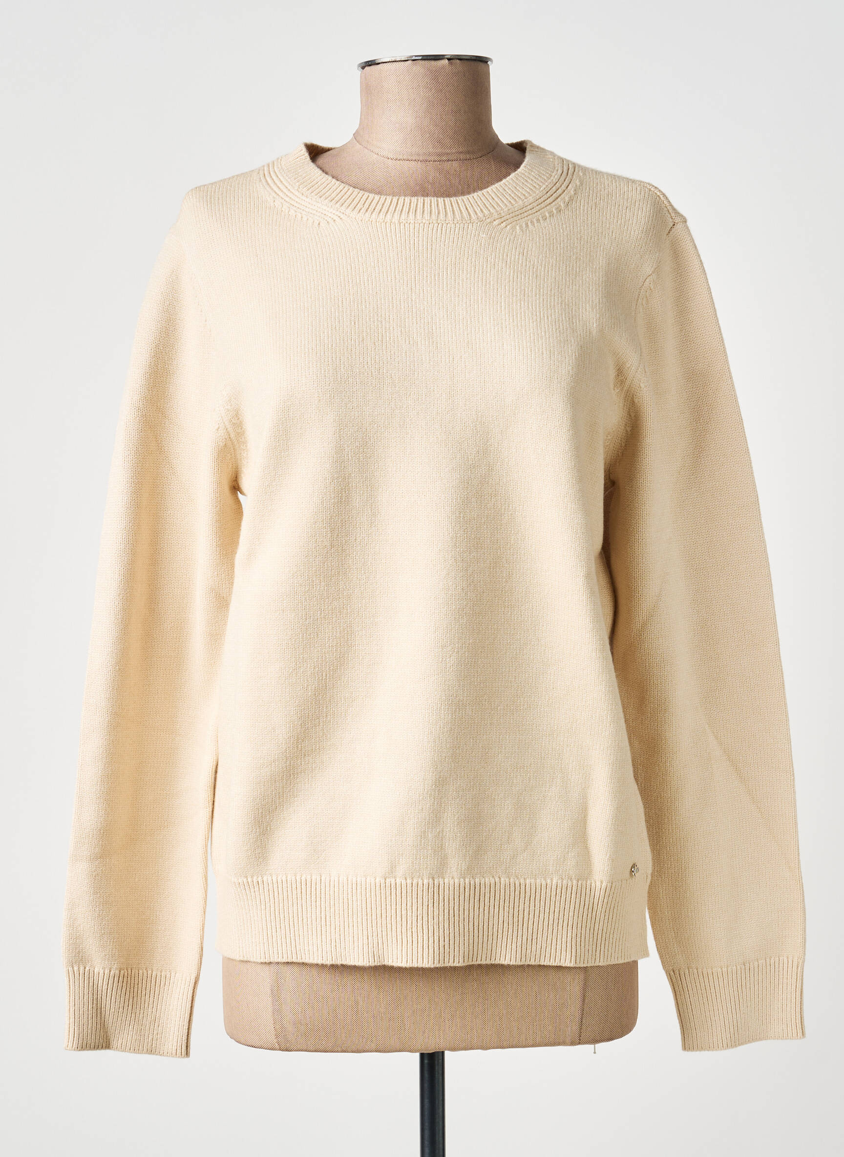 Pull stretch manches longues beige MD'M femme