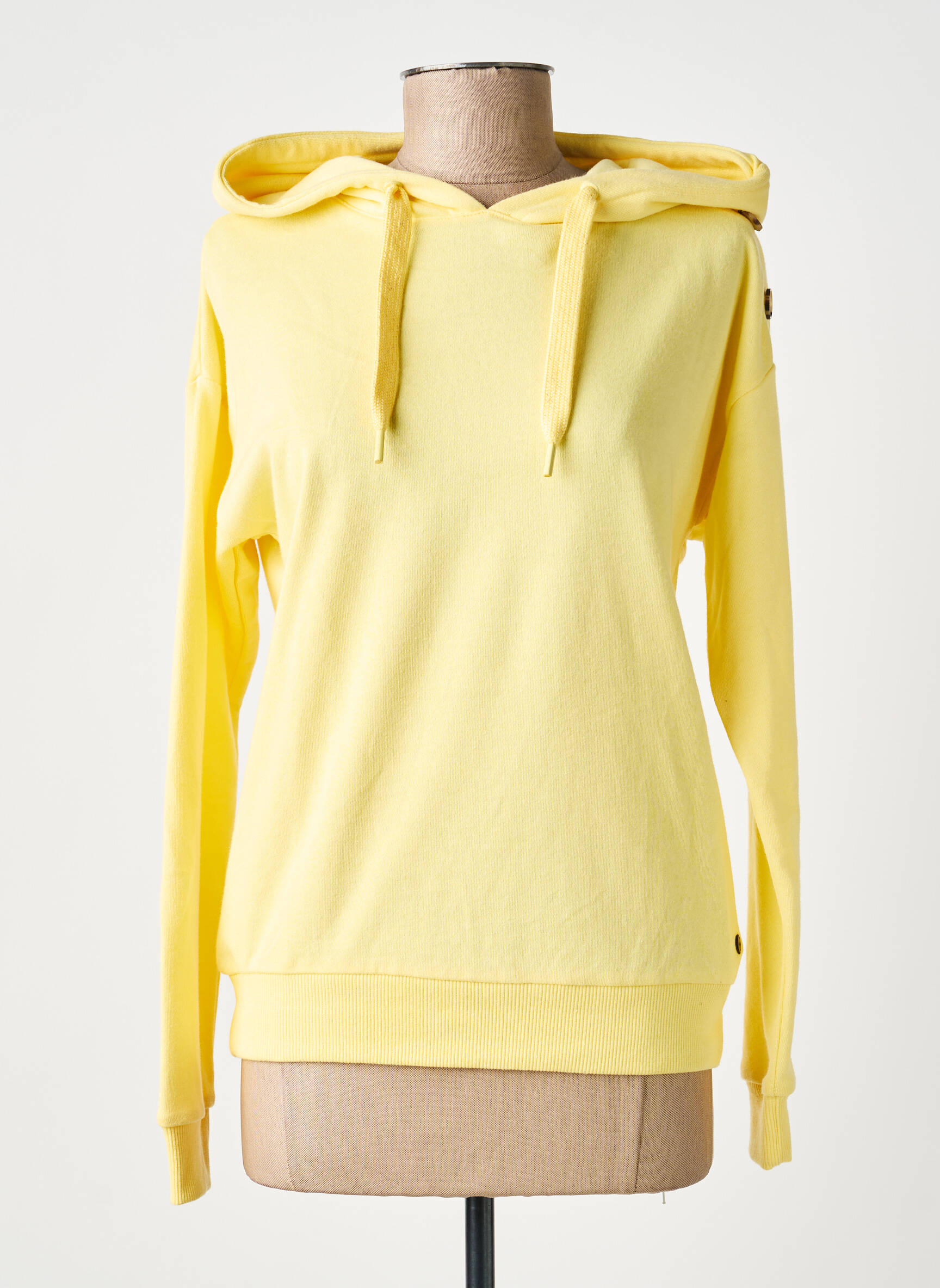 Sweat-shirt à capuche stretch manches longues jaune GARCIA femme