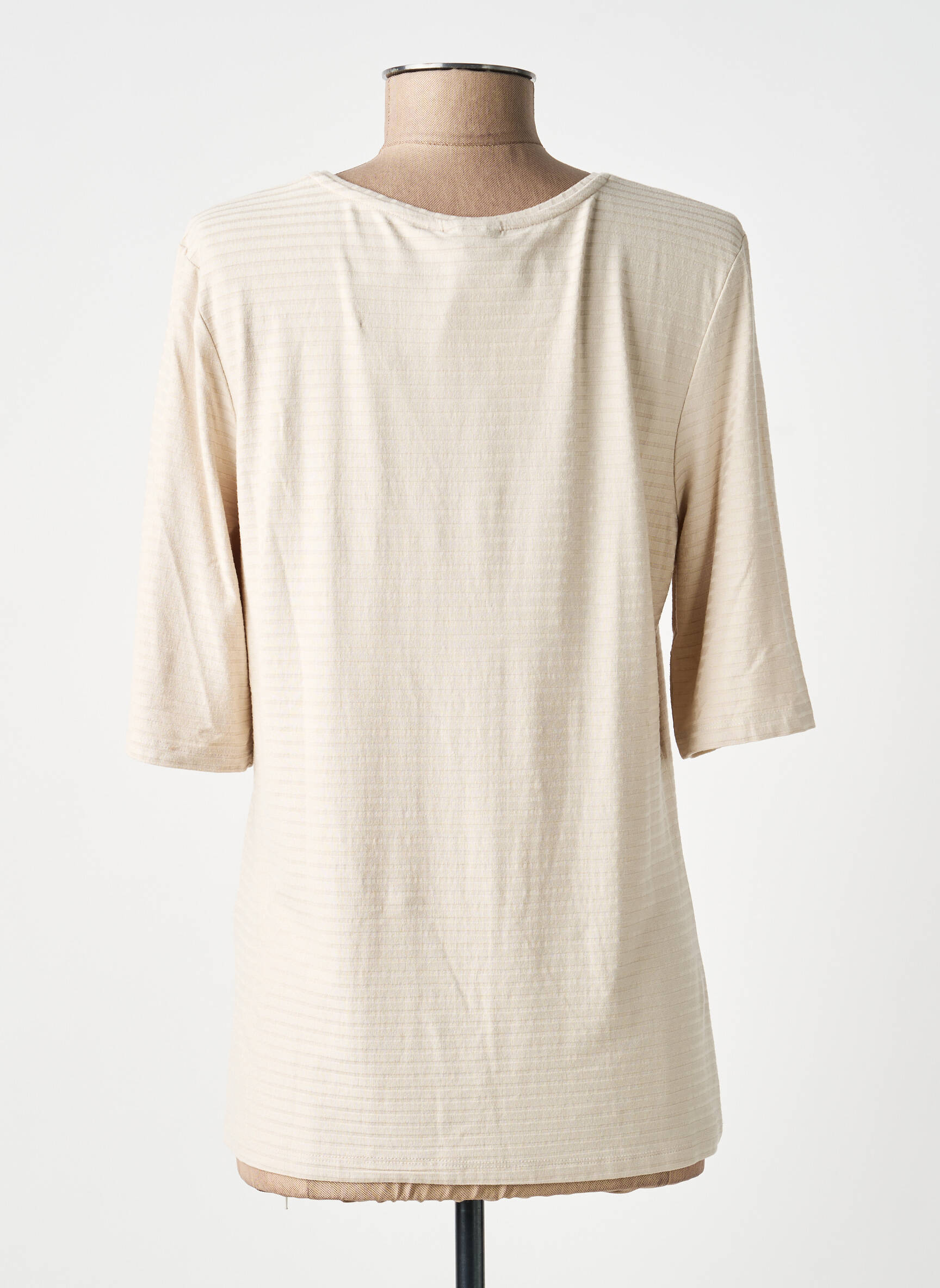 T-shirt stretch manches courtes beige BARBARA LEBEK femme