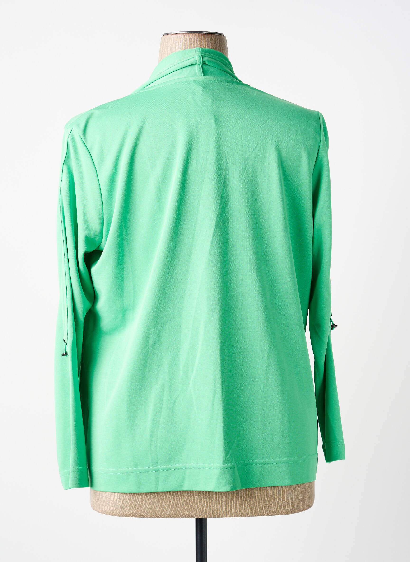 Gilet manches longues col châle vert BARBARA LEBEK femme