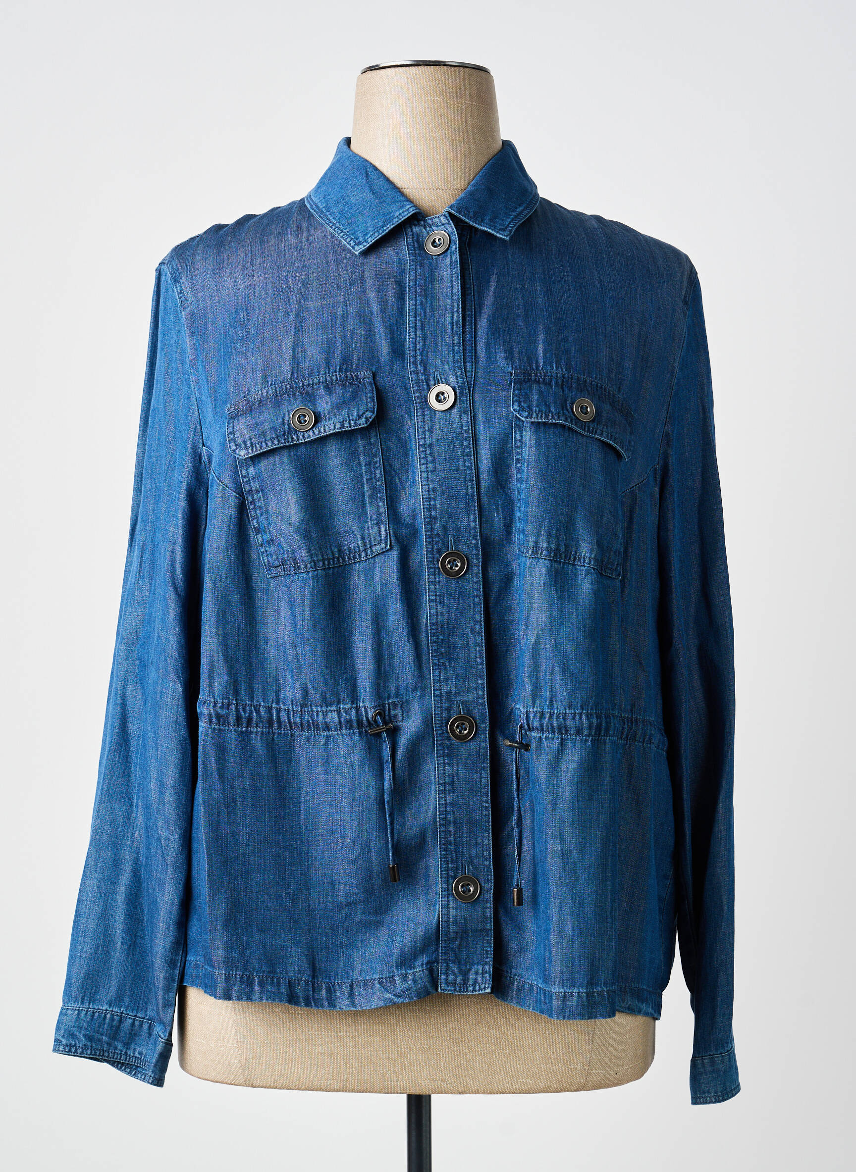 Veste casual poignets boutonnés avec fente bleu BARBARA LEBEK femme