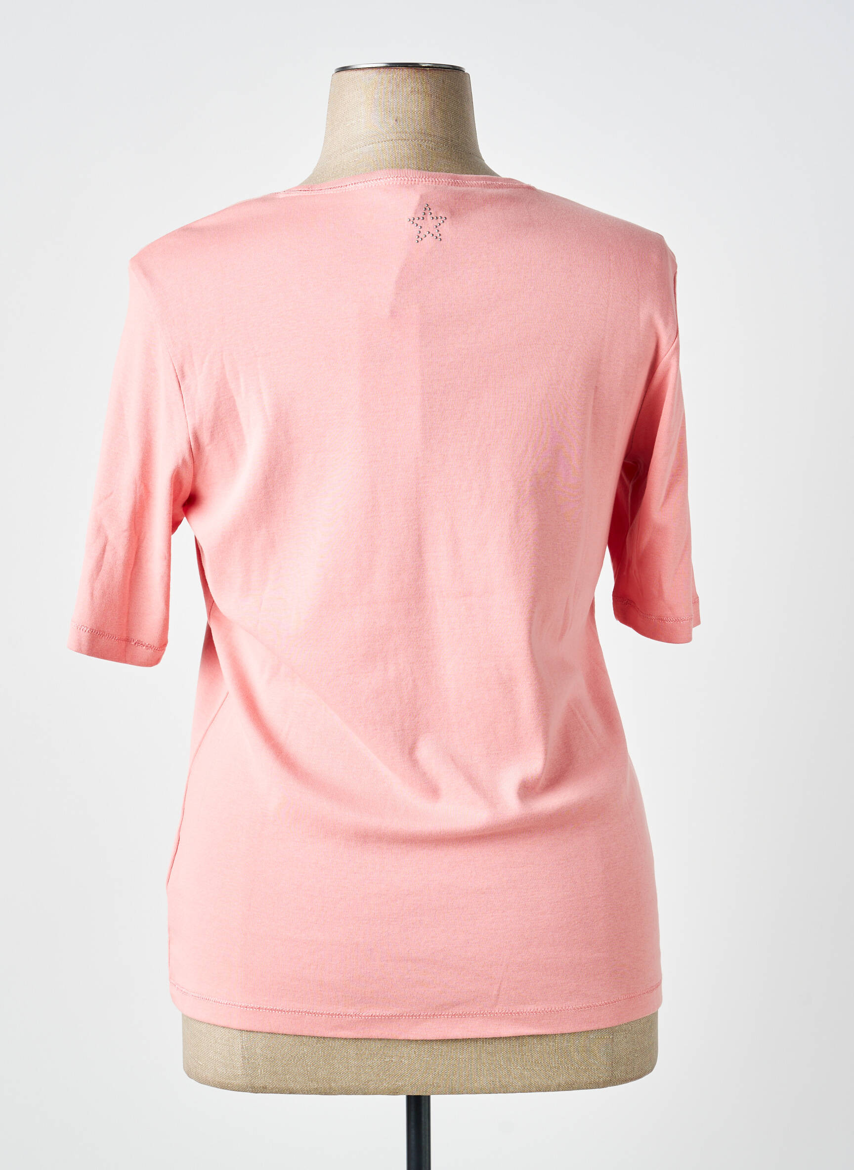 T-shirt stretch manches courtes rose OLSEN femme