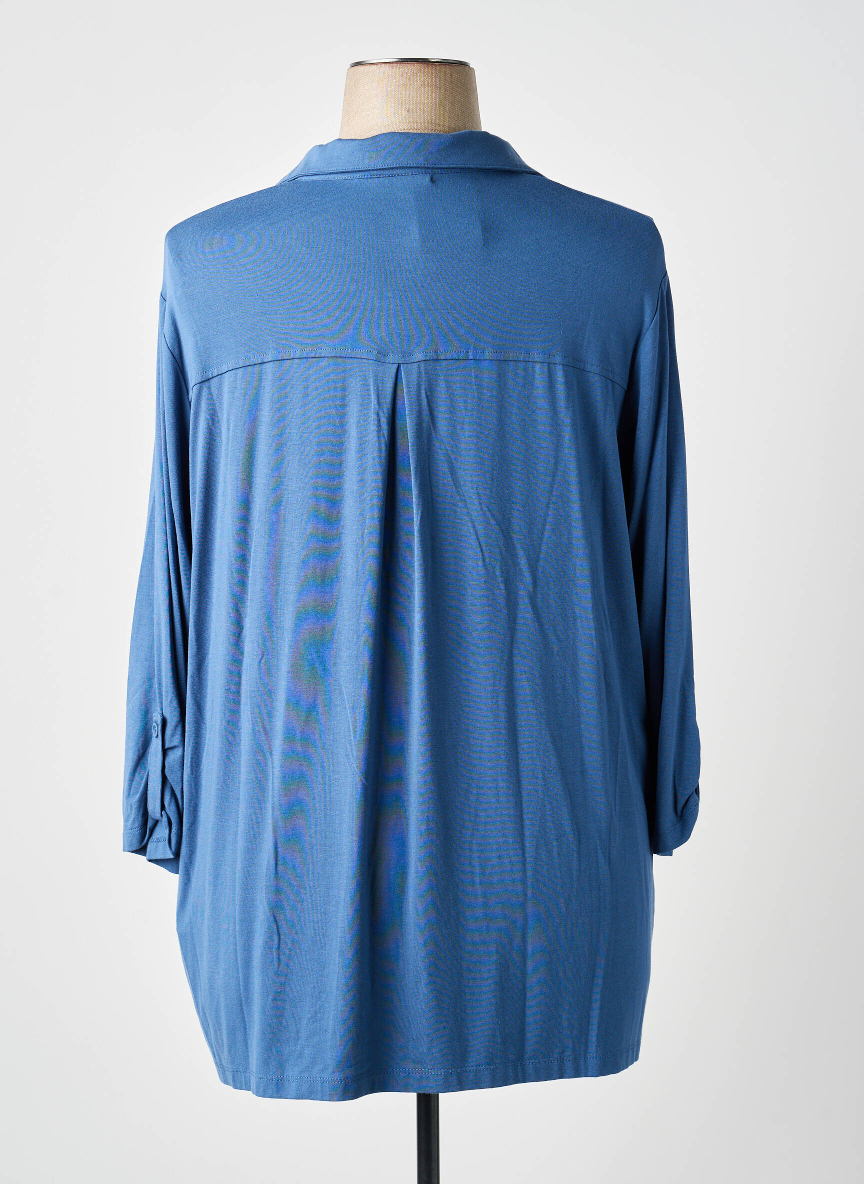 Chemisier coupe cintrée manches 3/4 bleu BARBARA LEBEK femme