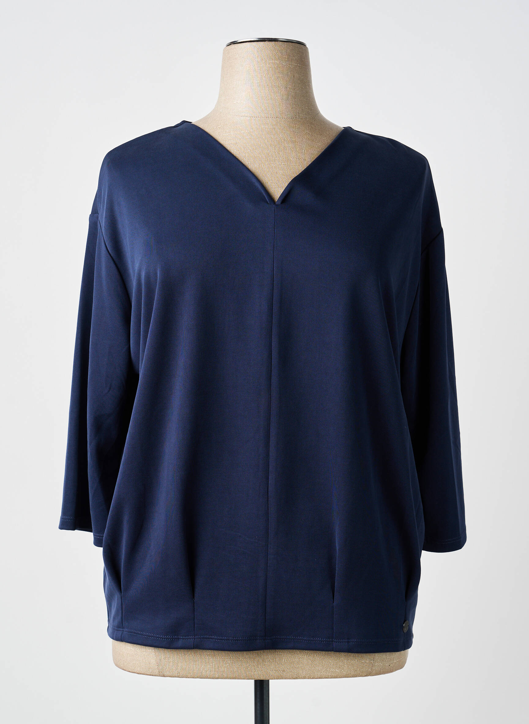 T-shirt manches 3/4 manches 3/4 bleu BARBARA LEBEK femme