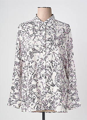 Chemisier imprimé fantaisie manches longues blanc OLSEN femme