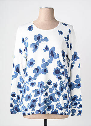 Pull coupe droite manches longues blanc BARBARA LEBEK femme