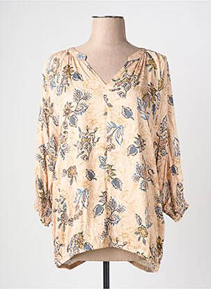 Top imprimé fantaisie sans manche beige CISO femme