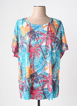 T-shirt imprimé fantaisie manches courtes bleu JULIE GUERLANDE femme
