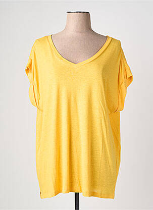 T-shirt coupe droite manches courtes jaune MD'M femme