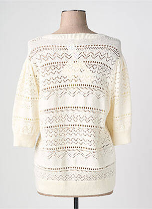 Pull coupe droite manches 3/4 blanc GARCIA femme