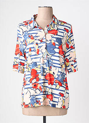 Polo coupe droite manches courtes bleu BARBARA LEBEK femme