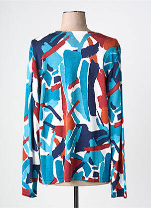 Pull coupe droite manches longues bleu CHRISTINE LAURE femme