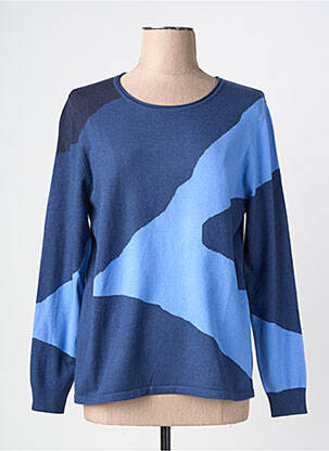 Pull coupe droite manches longues bleu BARBARA LEBEK femme