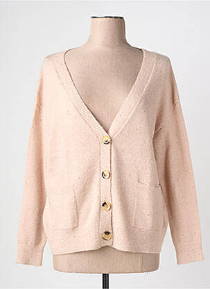 Gilet manches longues fermeture boutonnée sur le devant beige ÉTYMOLOGIE femme