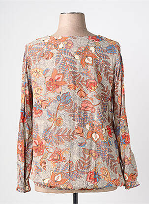 Blouse imprimé fleurs manches longues orange CISO femme