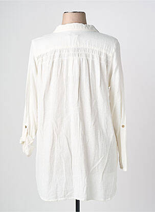 Chemisier tissage crêpe manches longues blanc CISO femme